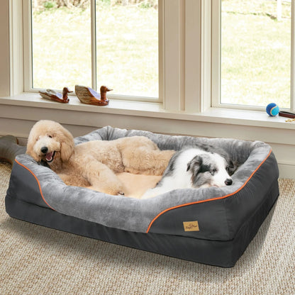 Large Dog Bed With Washable Cover And Waterproof Base