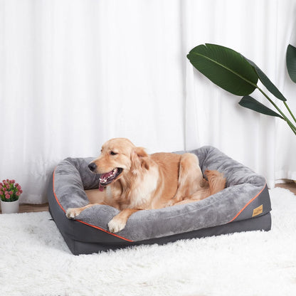 Large Dog Bed With Washable Cover And Waterproof Base