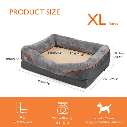 Large Dog Bed With Washable Cover And Waterproof Base