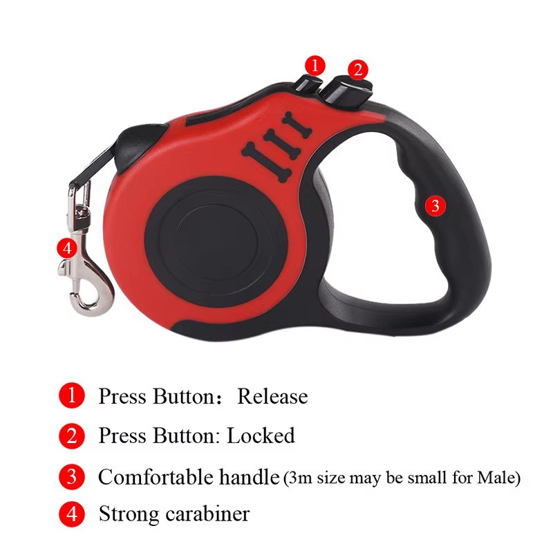 Durable Automatic Dog Leash for Small Dogs and Cats – 3m/5m Retractable Nylon Lead for Walking and Hiking