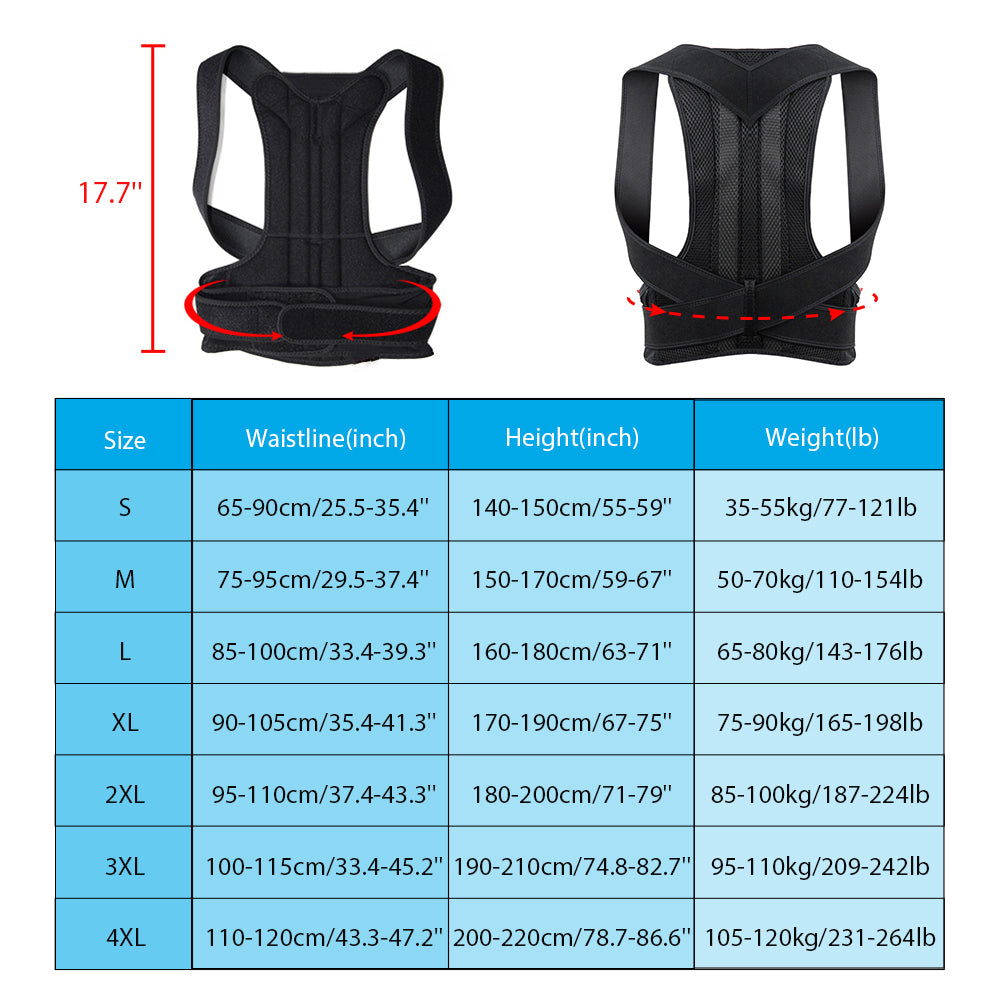 Adjustable Shoulder Posture Support for Women and Men, Back Brace Posture Corrector Belt, Back Lumbar Support