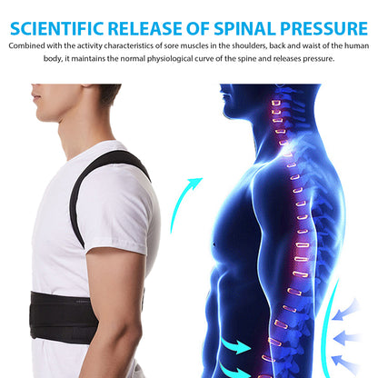 Adjustable Shoulder Posture Support for Women and Men, Back Brace Posture Corrector Belt, Back Lumbar Support