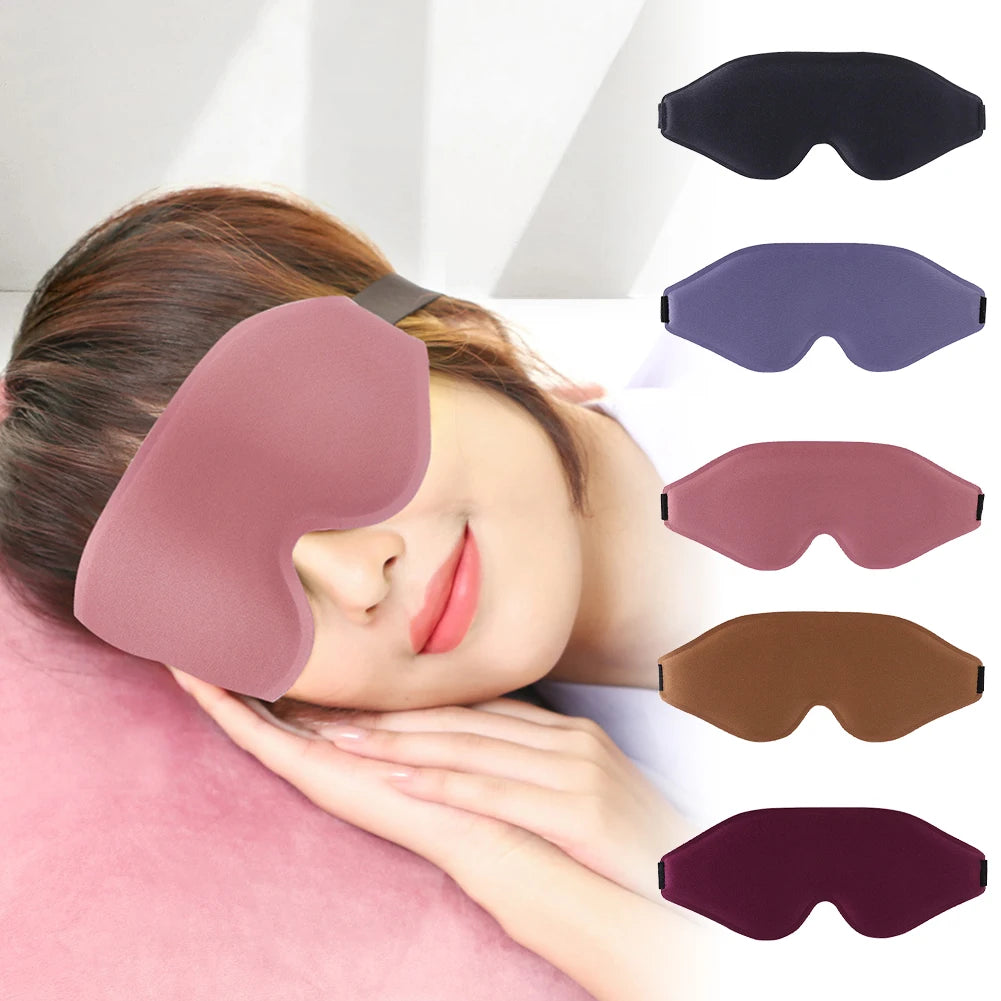 Sleep Mask for Side Sleepers, 3D Deep Contoured Blackout Eye Mask, No Pressure Blindfold for Women Men Lash Extensions