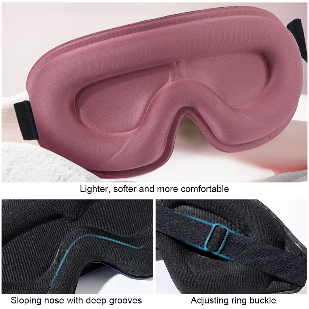 Sleep Mask for Side Sleepers, 3D Deep Contoured Blackout Eye Mask, No Pressure Blindfold for Women Men Lash Extensions