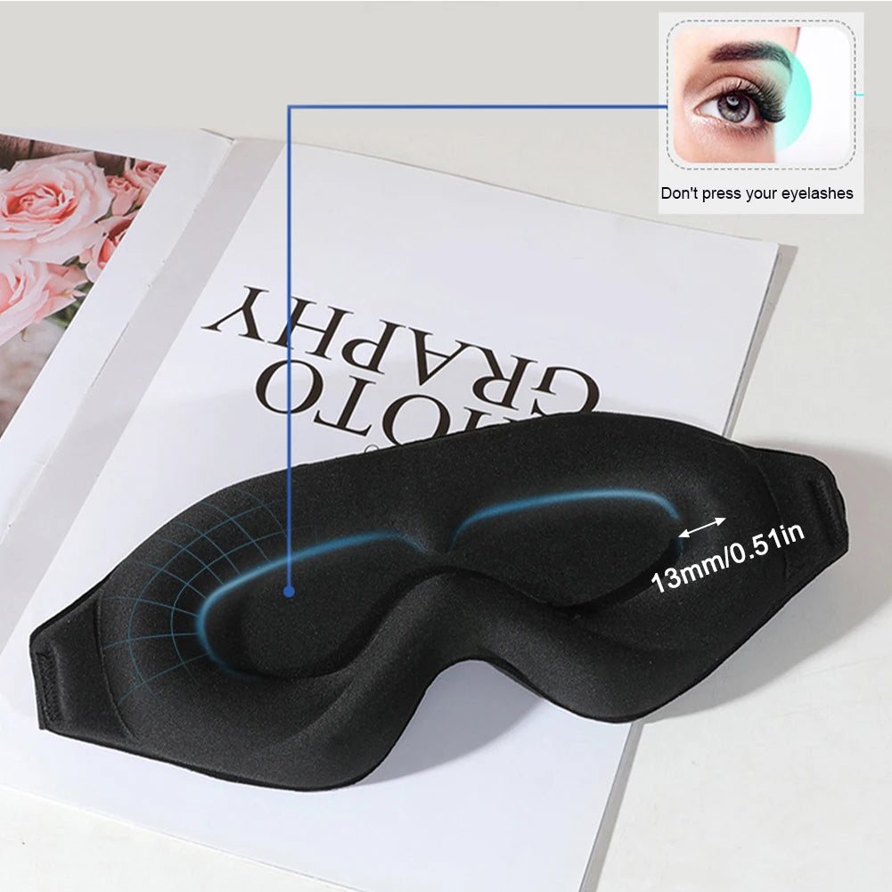 Sleep Mask for Side Sleepers, 3D Deep Contoured Blackout Eye Mask, No Pressure Blindfold for Women Men Lash Extensions