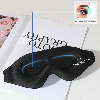 Sleep Mask for Side Sleepers, 3D Deep Contoured Blackout Eye Mask, No Pressure Blindfold for Women Men Lash Extensions
