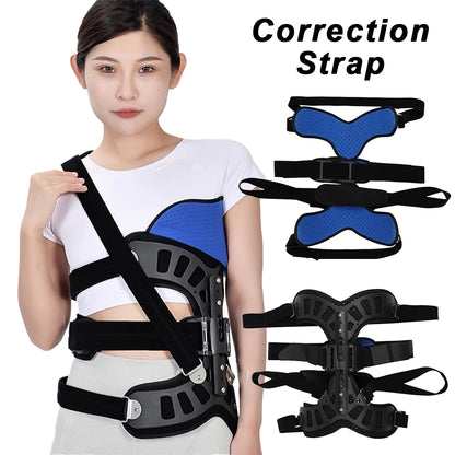Adjustable Scoliosis Posture Corrector, Spinal Auxiliary Orthosis Brace, Back Recovery Support for Left and Right Use
