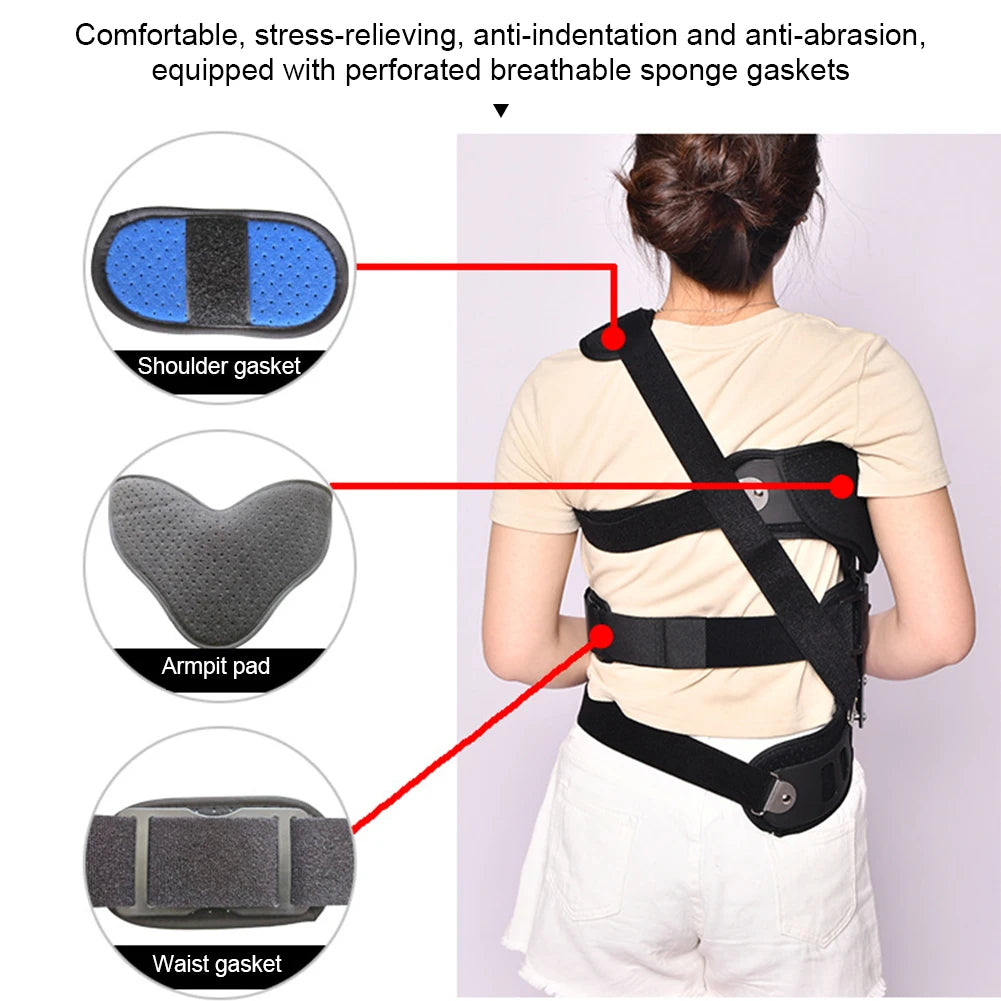 Adjustable Scoliosis Posture Corrector, Spinal Auxiliary Orthosis Brace, Back Recovery Support for Left and Right Use