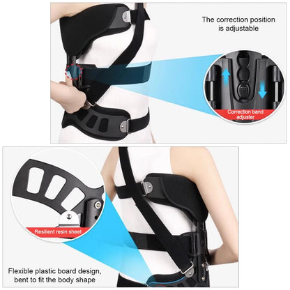 Adjustable Scoliosis Posture Corrector, Spinal Auxiliary Orthosis Brace, Back Recovery Support for Left and Right Use