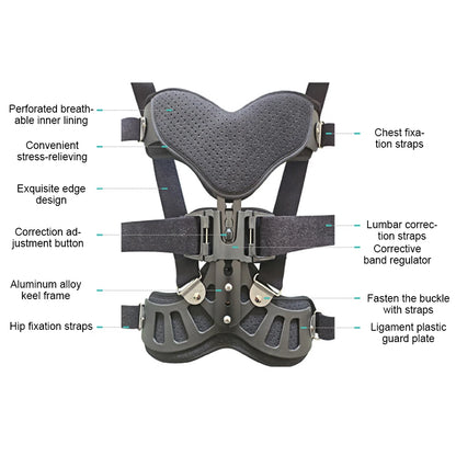 Adjustable Scoliosis Posture Corrector, Spinal Auxiliary Orthosis Brace, Back Recovery Support for Left and Right Use