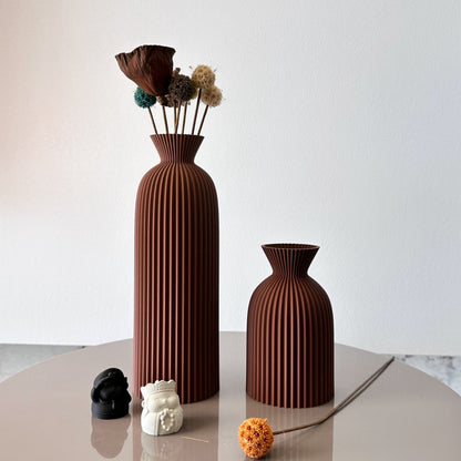Set of Wavy Pattern Art Dry Vase, Dried Flower Vase for Home Desktop, Best Holiday Gift, Office Decoration Vase Ornament