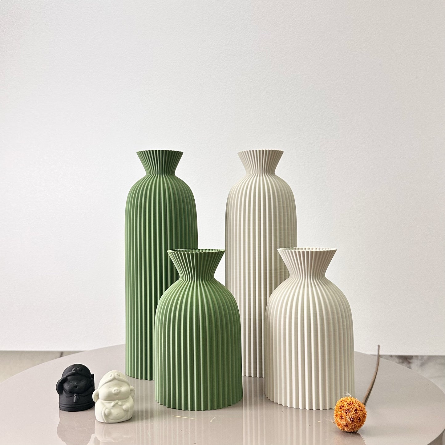 Set of Wavy Pattern Art Dry Vase, Dried Flower Vase for Home Desktop, Best Holiday Gift, Office Decoration Vase Ornament