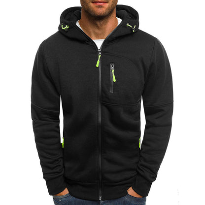 Men's Jacquard Hoodie, Premium Fleece Pullover, Brand Hooded Sweatshirt for Men, Comfort Fit Streetwear