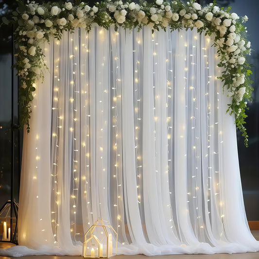 Backdrop Curtains for Photography, Home Decor, Wedding, and Party Decorations with Optional Lights