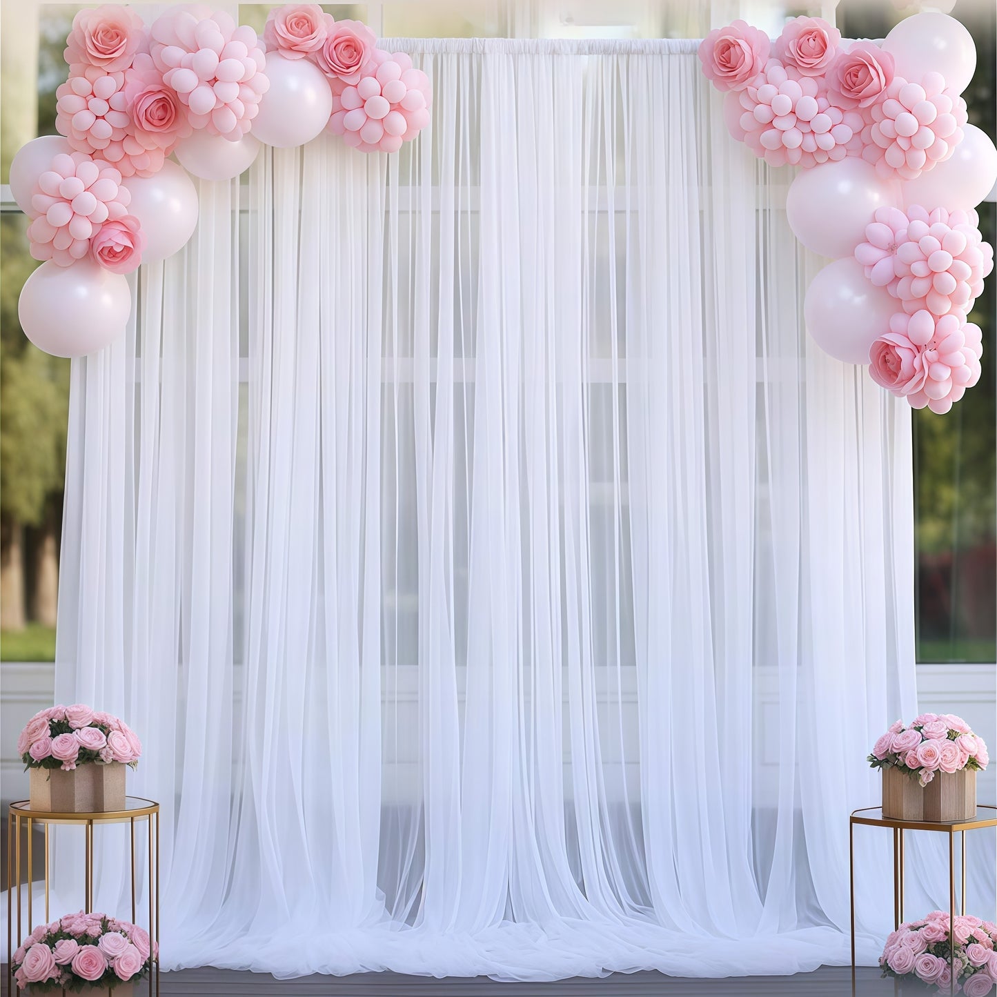 Backdrop Curtains for Photography, Home Decor, Wedding, and Party Decorations with Optional Lights