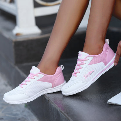 Fashion Womens Sneakers, Lightweight Mesh Shoes, Comfortable Lace Up Tenis, Stylish Summer Designer Sneakers