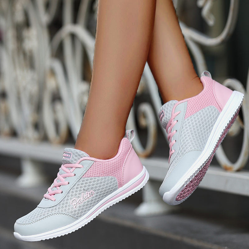 Fashion Womens Sneakers, Lightweight Mesh Shoes, Comfortable Lace Up Tenis, Stylish Summer Designer Sneakers