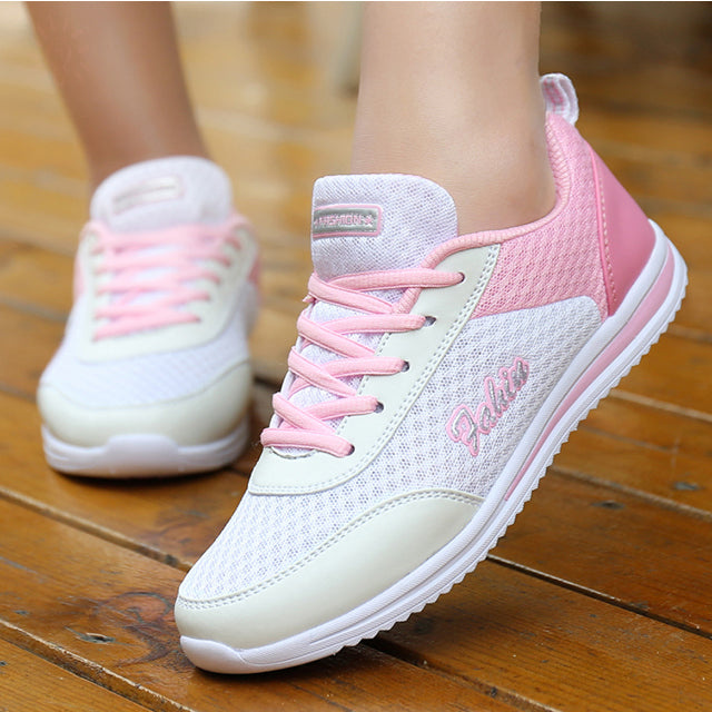 Fashion Womens Sneakers, Lightweight Mesh Shoes, Comfortable Lace Up Tenis, Stylish Summer Designer Sneakers
