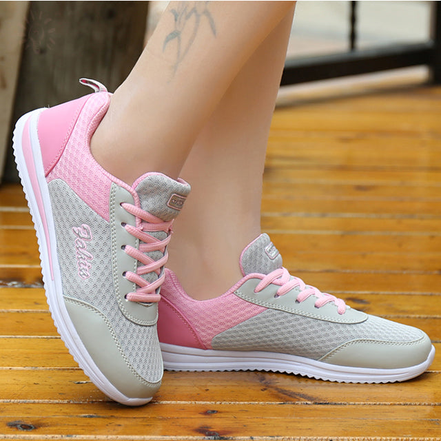 Fashion Womens Sneakers, Lightweight Mesh Shoes, Comfortable Lace Up Tenis, Stylish Summer Designer Sneakers