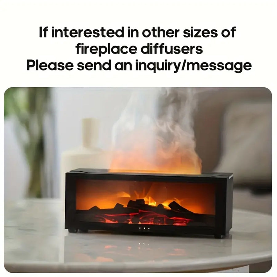 USB Powered Fireplace Humidifier and Aroma Diffuser, with Remote Control, Color Changing Lights, Adjustable Timer