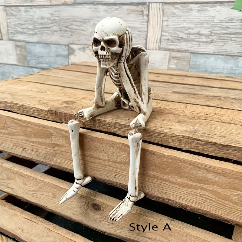 Adorable Hanging Skeleton, Resin Home Decor, Perfect for Halloween, Easter, and Hanukkah, Indoor Outdoor Use