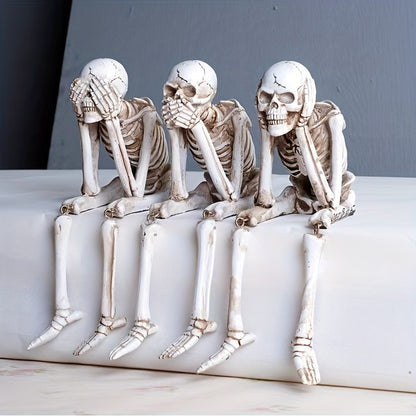 Adorable Hanging Skeleton, Resin Home Decor, Perfect for Halloween, Easter, and Hanukkah, Indoor Outdoor Use