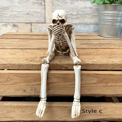 Adorable Hanging Skeleton, Resin Home Decor, Perfect for Halloween, Easter, and Hanukkah, Indoor Outdoor Use