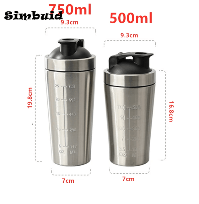 ProMix Stainless Steel Protein Shaker Bottle with Mixing Ball