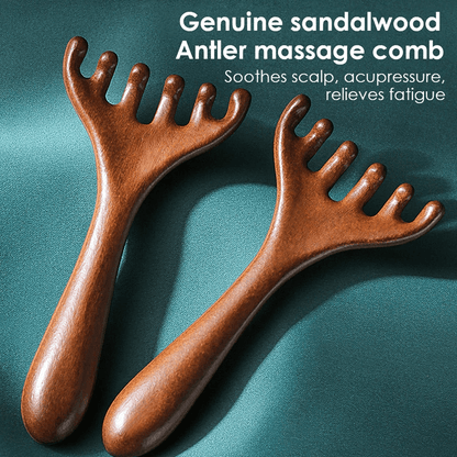 NaturalWood Meridian Massage Comb and Head Massager for Relaxation and Circulation