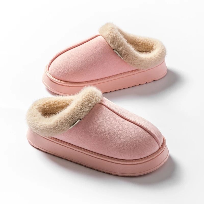 Women Fluffy Winter Slippers Indoor Warm EVA Sole Non Slip Home Slippers