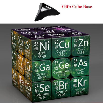 3x3x3 Educational Magic Puzzle Cube – STEM Math & Chemistry Learning Toy for Kids with Display Base
