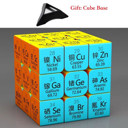 3x3x3 Educational Magic Puzzle Cube – STEM Math & Chemistry Learning Toy for Kids with Display Base