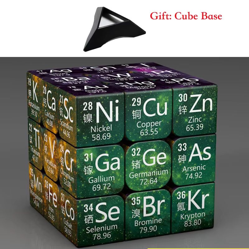 3x3x3 Educational Magic Puzzle Cube – STEM Math & Chemistry Learning Toy for Kids with Display Base