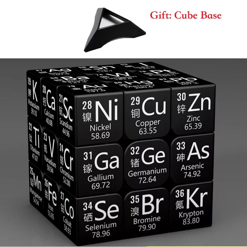 3x3x3 Educational Magic Puzzle Cube – STEM Math & Chemistry Learning Toy for Kids with Display Base