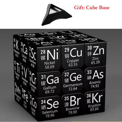 3x3x3 Educational Magic Puzzle Cube – STEM Math & Chemistry Learning Toy for Kids with Display Base