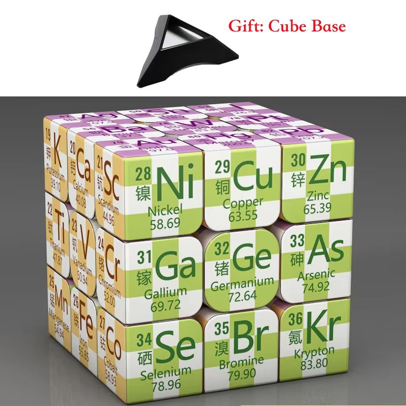 3x3x3 Educational Magic Puzzle Cube – STEM Math & Chemistry Learning Toy for Kids with Display Base