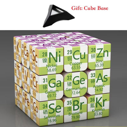 3x3x3 Educational Magic Puzzle Cube – STEM Math & Chemistry Learning Toy for Kids with Display Base