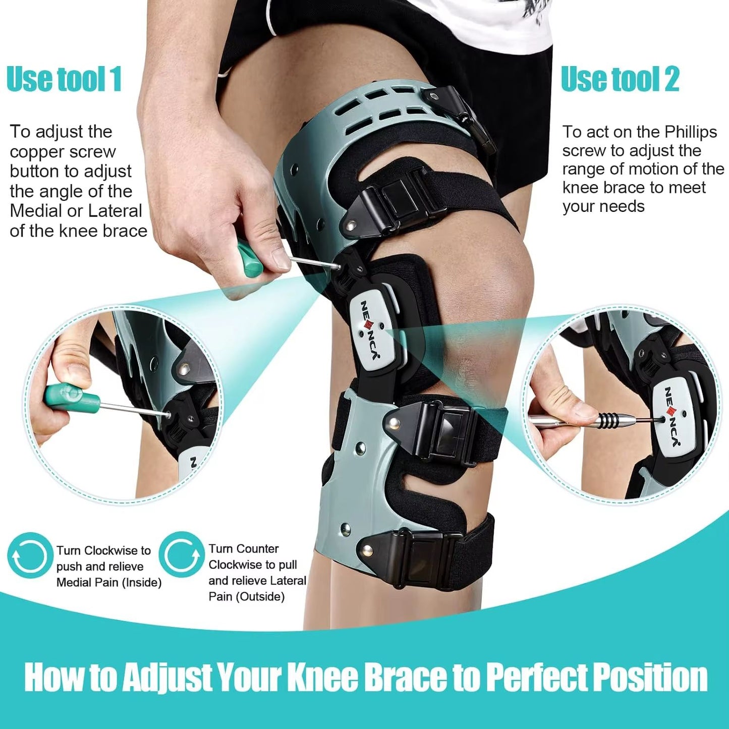 NEENCA OA Unloader Knee Brace – Adjustable Support for Arthritis & Osteoarthritis Relief