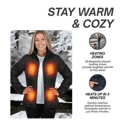 Unisex Heated Jacket, Smart Warm Winter Jacket, USB Electric Heating Jacket, Winter Gift for Men and Women