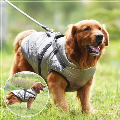 Winter Warm Dog Jacket with Built-In Harness – Waterproof Outdoor Coat for Large and Small Breeds