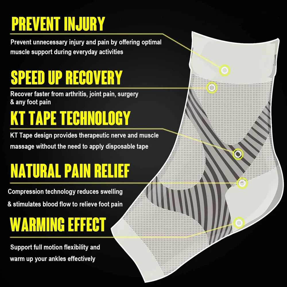 Plantar Fasciitis Socks Sleeves, Sports Ankle Brace Compression, Foot Arch Support, Achilles Tendonitis Relief