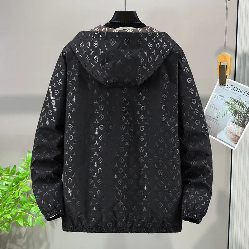 Men's Thin Hooded Jacket, Stylish Sun Protection Outerwear, Comfortable Youthful Casual Wear