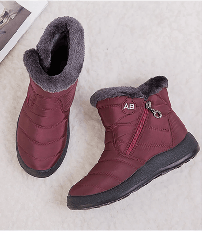CozyStep Womens Waterproof Winter Ankle Boots with Fur Lining and Low Heels