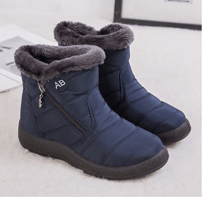 CozyStep Womens Waterproof Winter Ankle Boots with Fur Lining and Low Heels