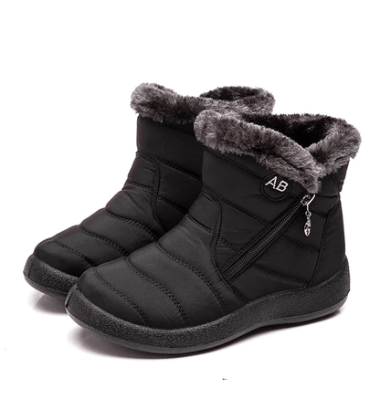 CozyStep Womens Waterproof Winter Ankle Boots with Fur Lining and Low Heels