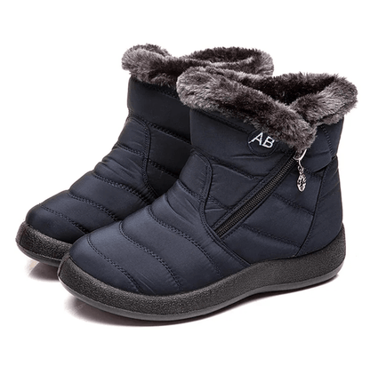CozyStep Womens Waterproof Winter Ankle Boots with Fur Lining and Low Heels