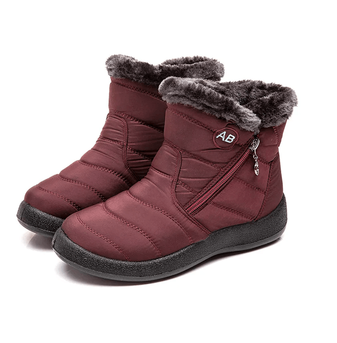 CozyStep Womens Waterproof Winter Ankle Boots with Fur Lining and Low Heels