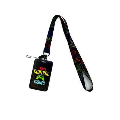 Gamer Lanyard, Card Holder Neck Strap, ID Badge Holder, Retractable Keychain, Phone Straps, Cool Accessories and Gifts
