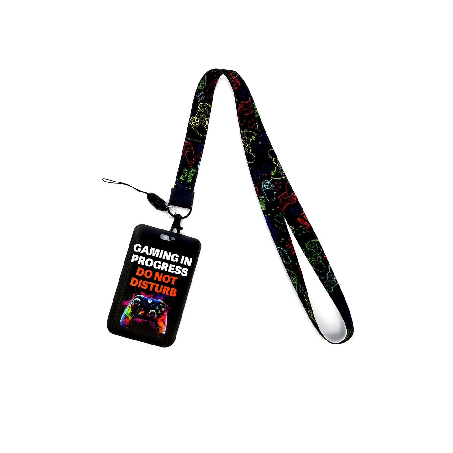 Gamer Lanyard, Card Holder Neck Strap, ID Badge Holder, Retractable Keychain, Phone Straps, Cool Accessories and Gifts
