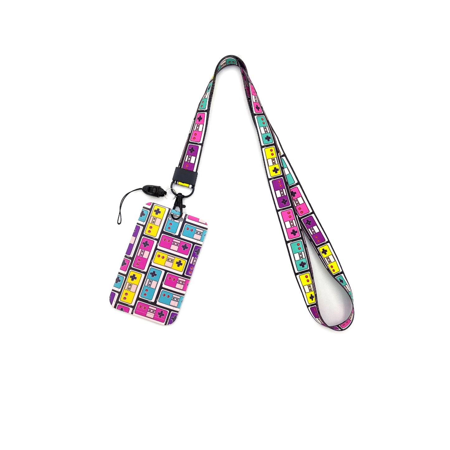 Gamer Lanyard, Card Holder Neck Strap, ID Badge Holder, Retractable Keychain, Phone Straps, Cool Accessories and Gifts